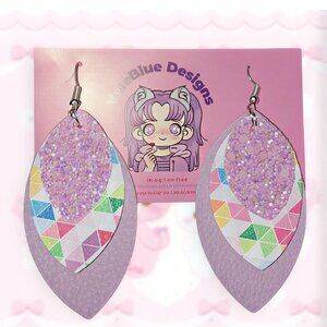 Light pink Leaf Faux Leather Earrings